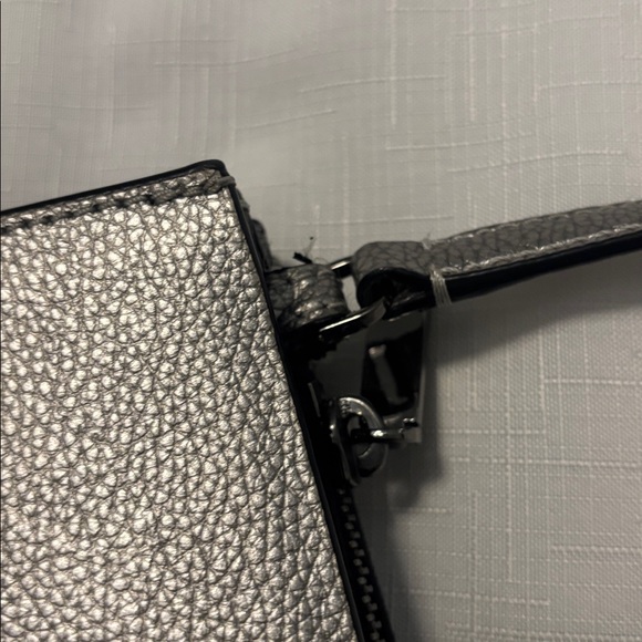 Kate Spade Eva Metallic Silver Crossbody bag pebbled leather medium jewel tone - Picture 14 of 16